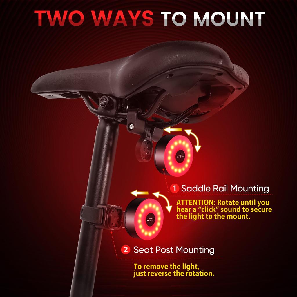 DON PEREGRINO M2 Bicycle Tail Light with Battery Life 5 2 Waterproof and Rechargeable 90-Hour - Modes, Quick-Release Brackets,