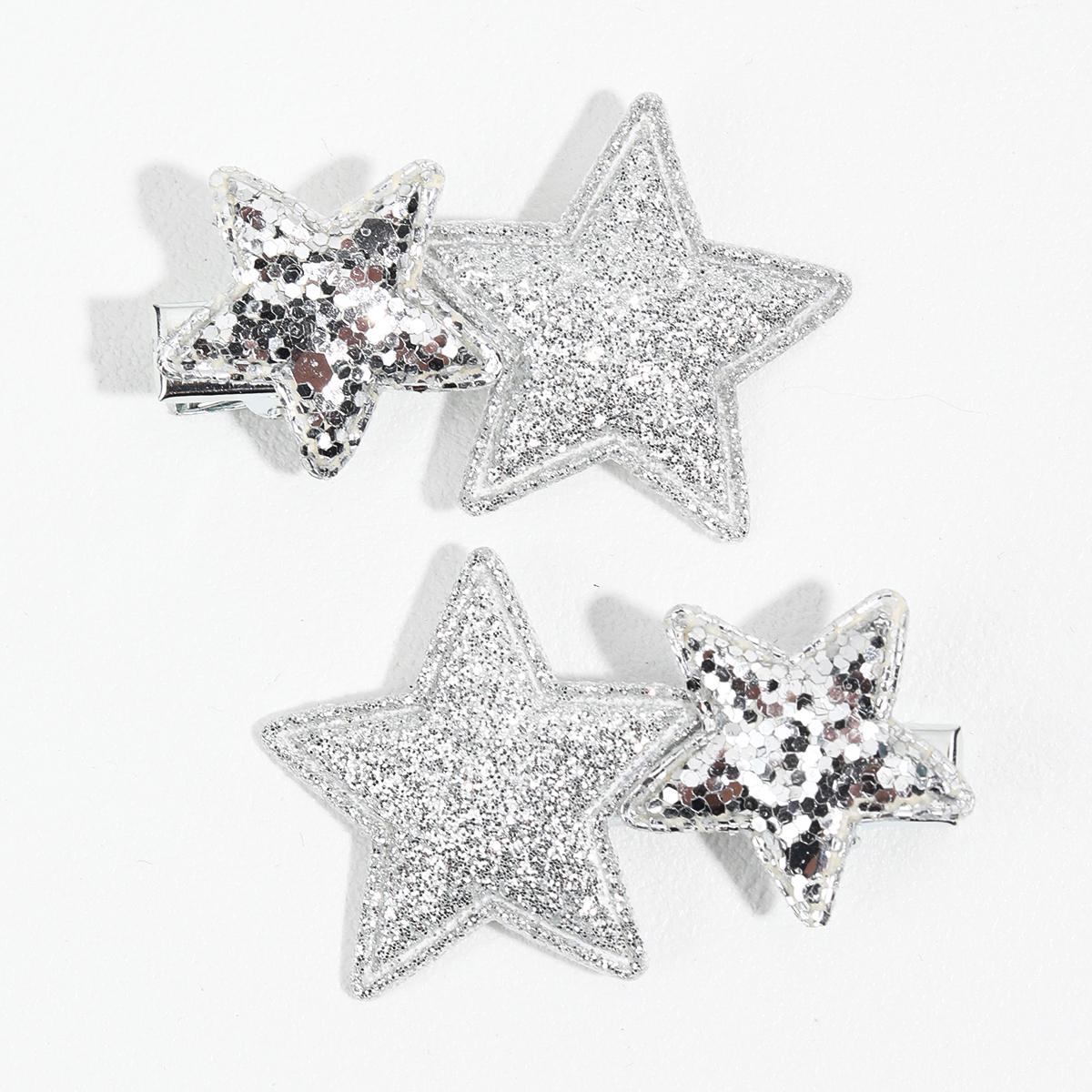 

Новая заколка для волос Silver Star для девочек, розовая блестящая заколка для волос, заколка для боковых прядей, заколки-автоматы, детские милые головные уборы, аксессуары для волос