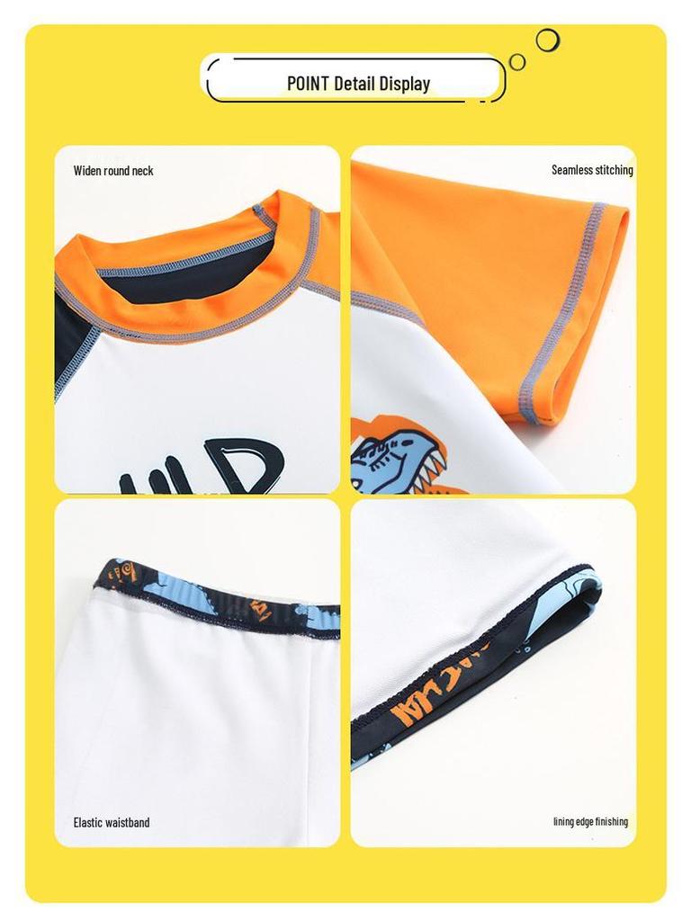 2025 Summer Boys' Teen Swimwear Set: Split Style Swimsuit & Trunks