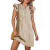 Women's Casual V-Neck Ruffled Short-Sleeve Dress