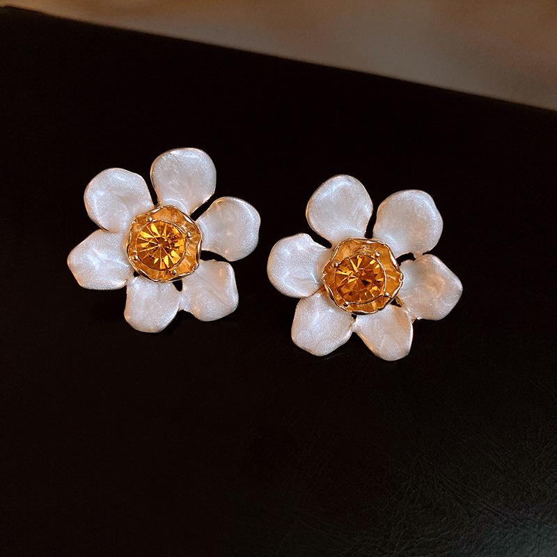 Fan Flower Bamboo Tassel Earrings Trend Ear Hook National Style Temperament High-end Earrings