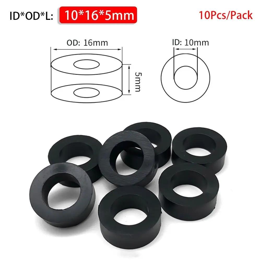 10Pcs/Pack Non-Threaded ABS Spacer TV Install Column Pillar M3-M10 Hollow Standoff Black Nylon PCB Board Support Washer