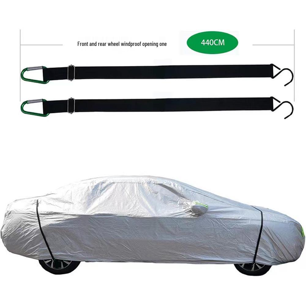 

Windproof & Sun-Protective Car Cover with Moisture-Proof Nylon Fixing Straps 4.4m x 2.5cm
