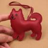 Trendy Samoyed Dog PU Leather Keychain Animal Charm for Purse Decoration