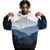 Men's Lined Pullover Hoodie with Print, Long Sleeve Graphic Sweatshirt