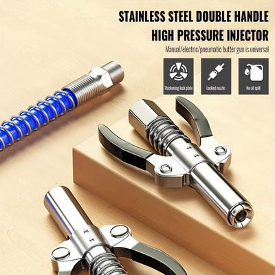 10000 PSI Heavy-Duty Grease Gun Coupler - Durable Quick Release Tool for Effortless High-Pressure Lubrication!