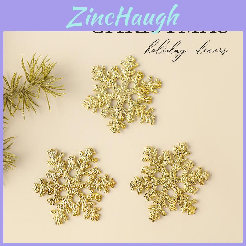 Christmas Snowflake Ornaments Pack With Gold Silver Red For Holiday Tree Decor