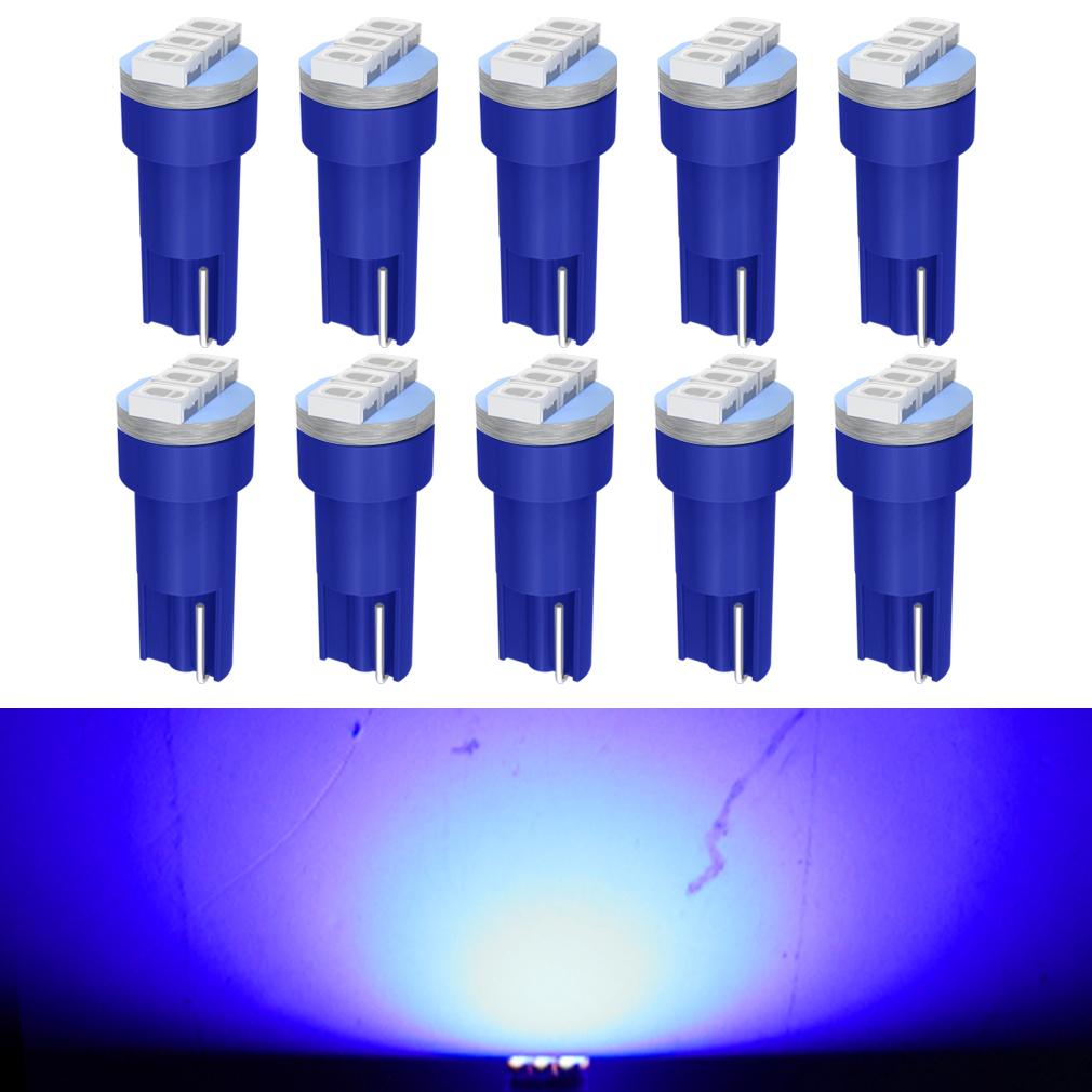 10Pcs T5 Led Bulbs W3W W1.2W Led Canbus Car Interior Lights Dashboard Gauge Warning Indicator Wedge Auto Instrument Cluster Lamp 12V