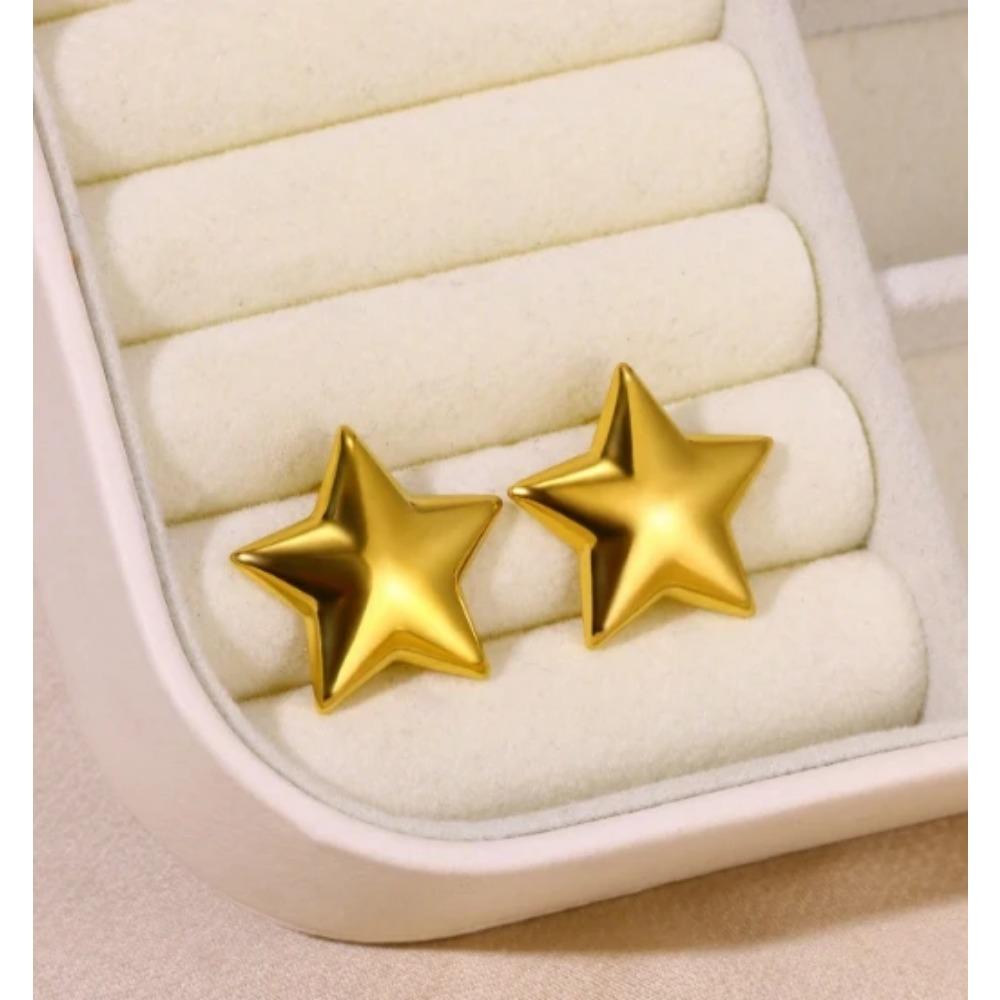 925 Sterling Silver Star Hoop Earings For Women Trend New In Luxury Gold Color Earrings Ear Jewelry Gift Pendientes