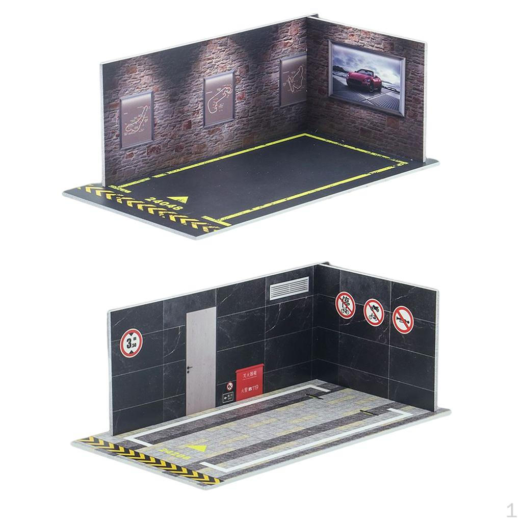 

2 Pack Car Model Diorama Parking Scenery 1/24 DIY for