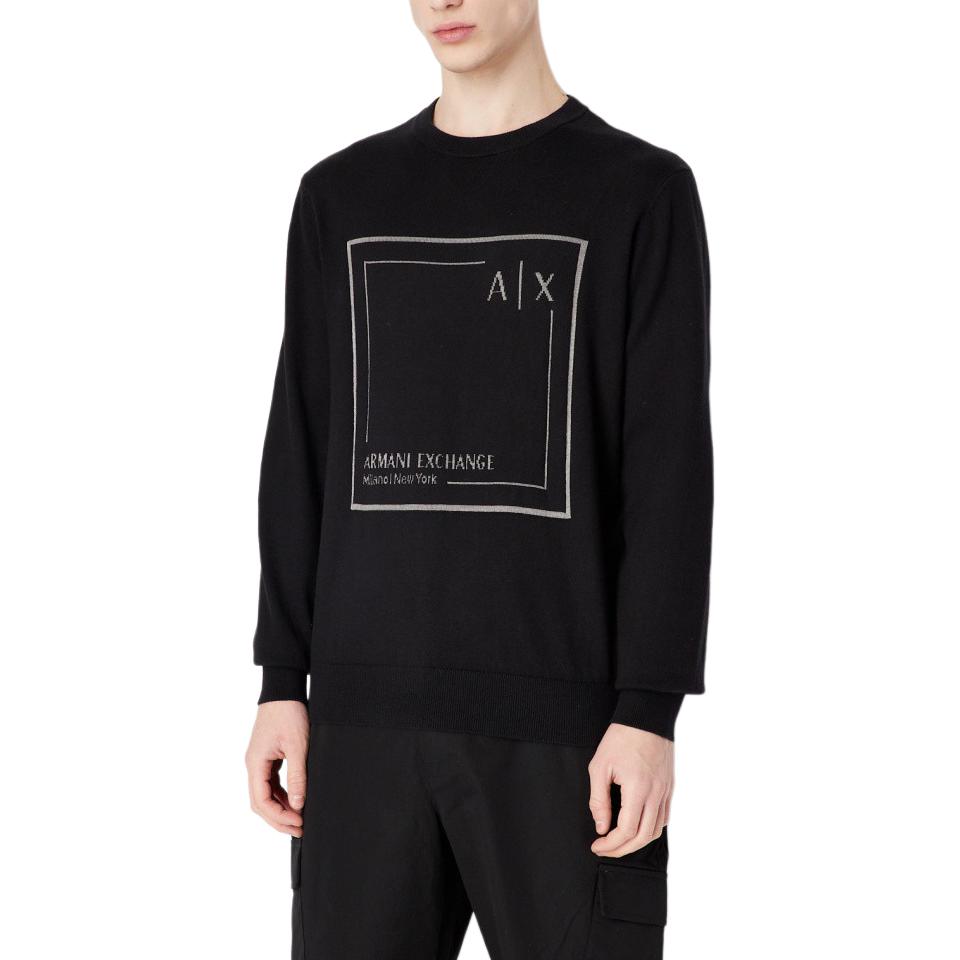 Armani Exchange Letter Print Crew Neck Pullover Long Sleeve Sweatshirt Men Sweatshirt 3RZM1A-ZM2HZ-1200