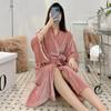 Loose Kimono Nightgown Winter New Robe Women Nightwear Bride Wedding Bathrobe Warm Velour Sleepwear Loungewear Intimate Lingerie