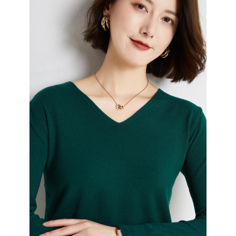 

Женский свободный свитер с V-образным вырезом и длинными рукавами на раннюю осень XXL