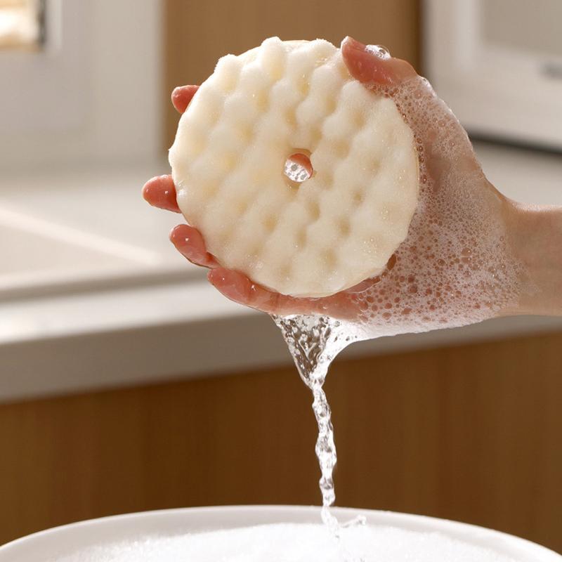 2pcs Wash Sponge Doubke-side Suction Pot Pan Dishes Cleaning Sponge Kitchen Cleaning Brush Multifunctional Cleaning Tool