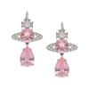 VIVIENNE WESTWOOD Symmetrical Composition Brass Earrings Women Earrings Silver Pink 6202015N-02P652