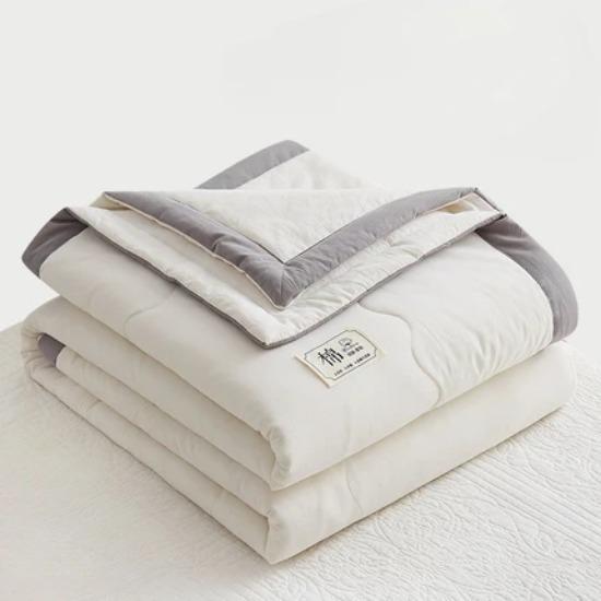 New Solid Color Cotton Summer Quilt Soft and Comfortable Adult Air Conditioner Student Dormitory Single Thin Quilt