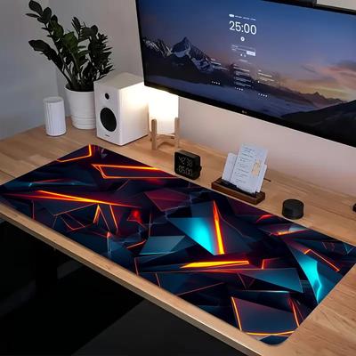 Geometric Pattern 3D Mouse Pad Computer Laptop Mouse Pad Office Large Gaming Mousepad Rubber Bottom Non-Slip Desk Mat 900X400