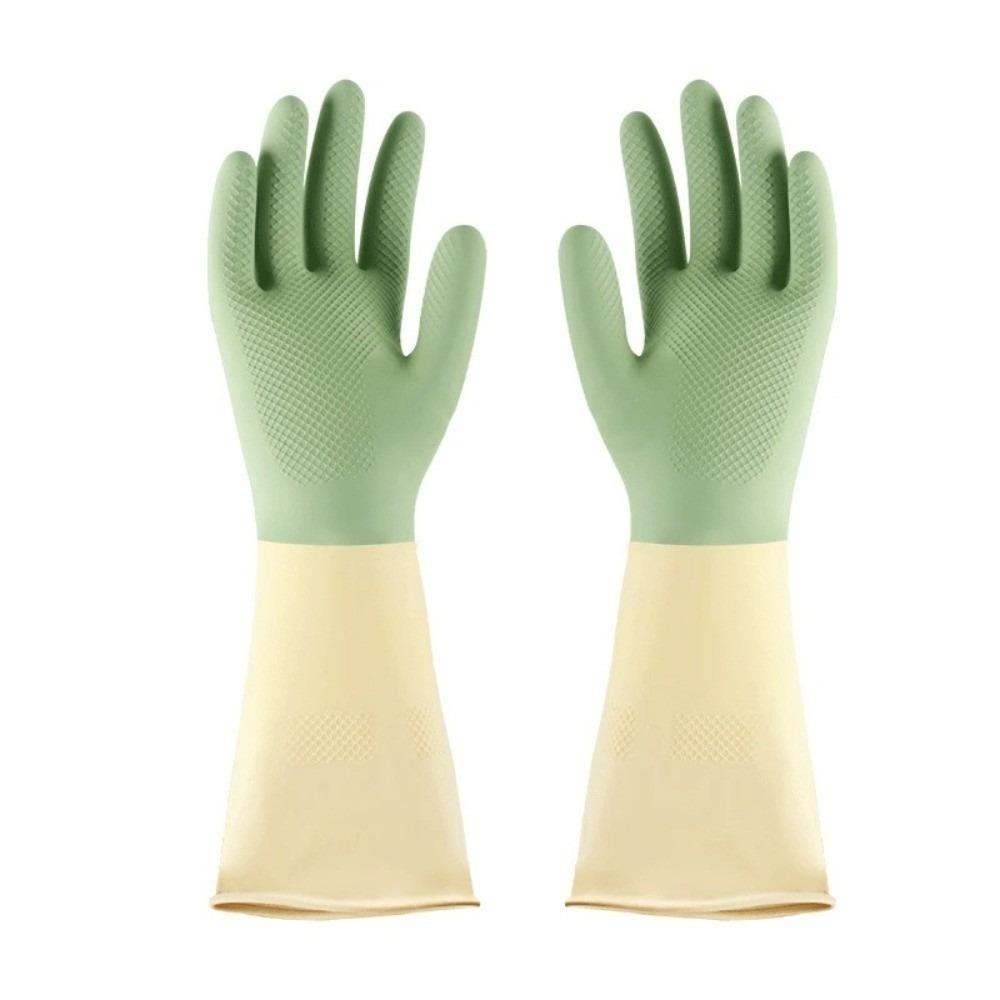 

Wear Resistant Kitchen Cleaning Gloves Latex Laundry Dishwashing Gloves Housework Cleaning Gloves L зелений