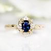 Yun Miao Luxury Blue Oval Zircon Ring - French Fashion Women's Jewelry