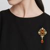 Vintage Luxury Crystal Brooch, Fashion Fur Coat Corsage Baroque Water Drop Gem Pin Accessories