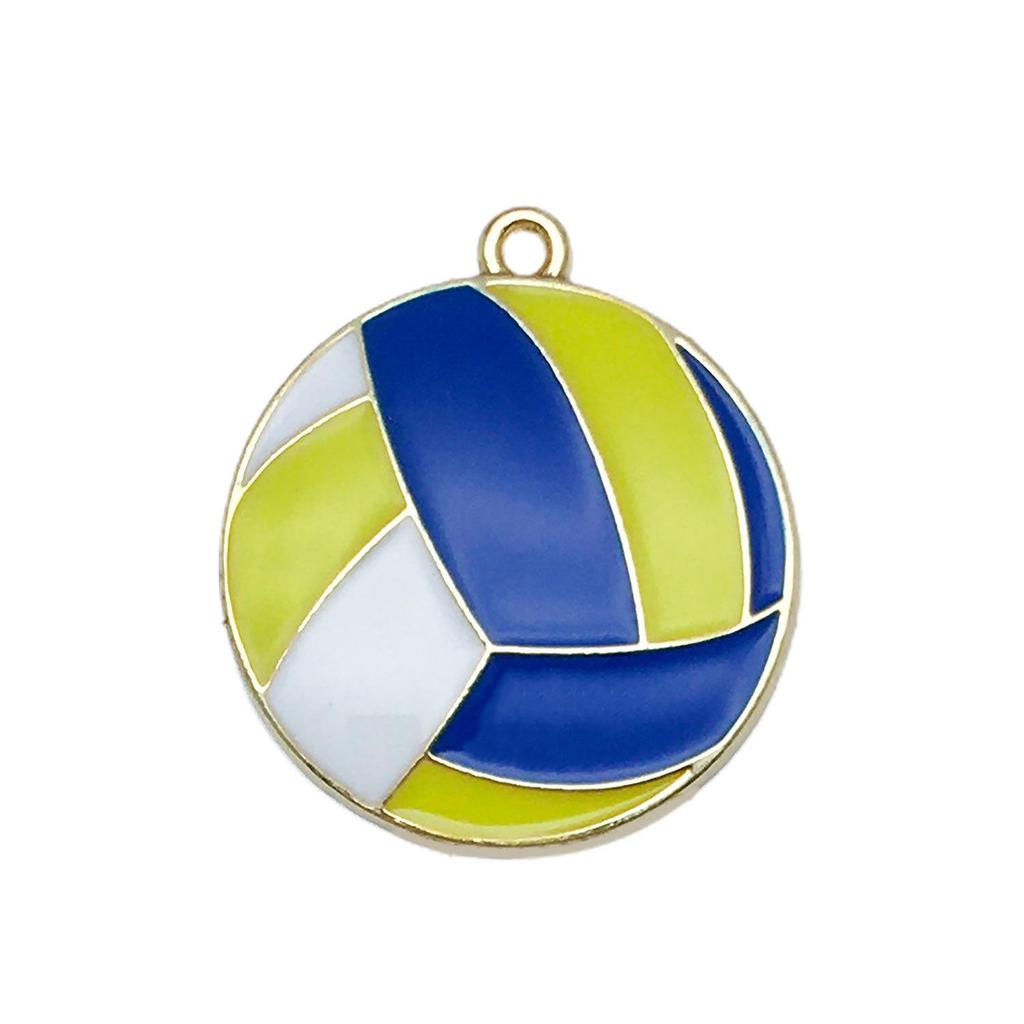Drip Alloy Football Volleyball, Basketball Baseball Pendant Pendant Diy Homemade Keychain Earrings Jewelry Accessories