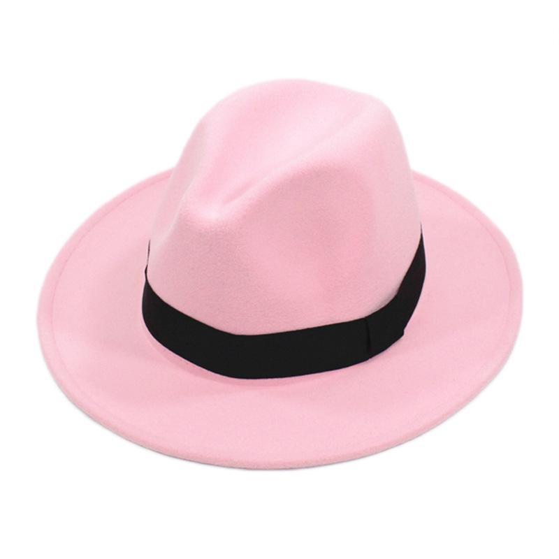 Unisex European & American Retro Wool Felt Jazz Hat with Wide Brim