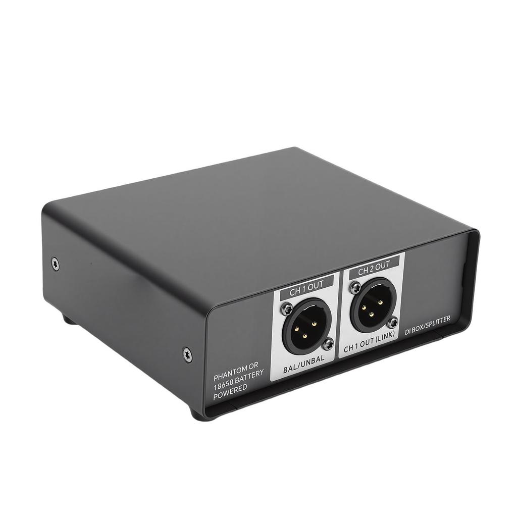 Active DI Box 2 Channel to Balanced XLR Output Multifunction Direct Box for Stage Guitar DJ Controller