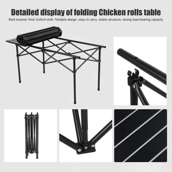 Folding Table Chair 4Pcs Set with 1 Sofa 2 Single Chairs Table, Portable Lightweight Camping Collapsible and Chair, Heavy Duty Lawn for Outdoor,