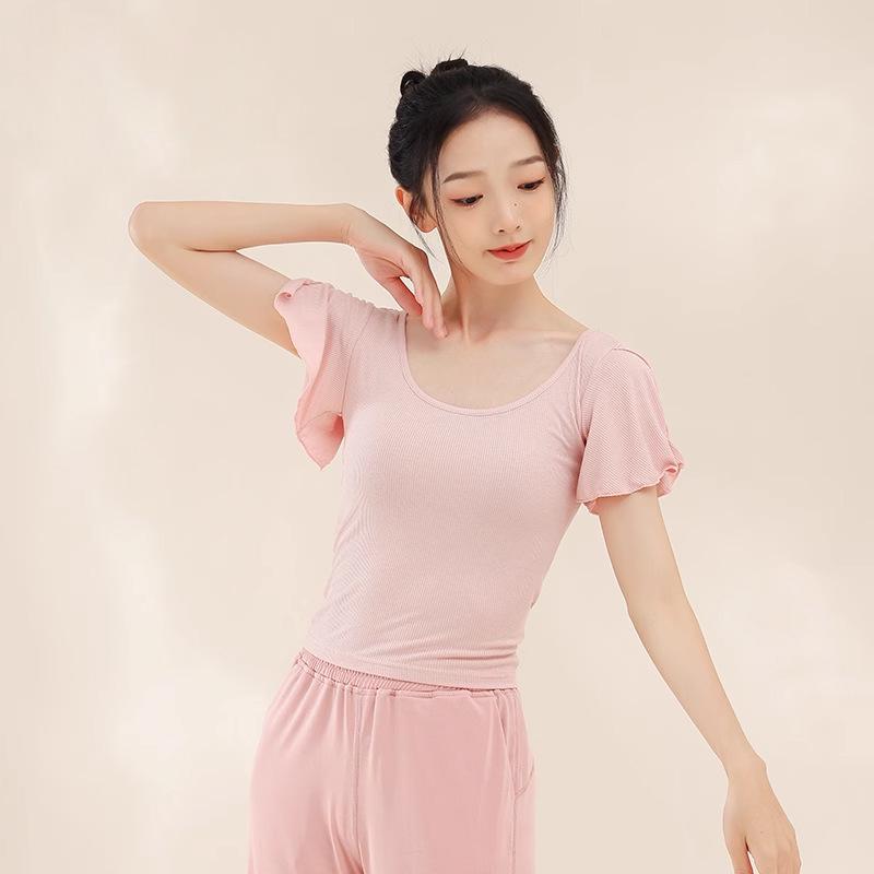 

Топ для тренировок с пышными рукавами в современном и классическом стиле - Универсальная танцевальная одежда с коротким рукавом Medium