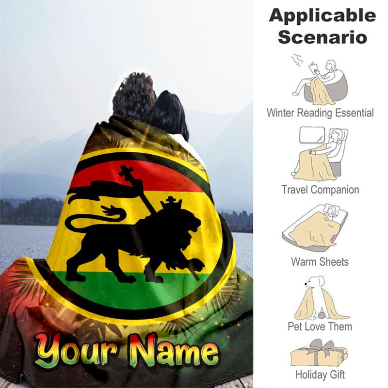 Custom Personalized Blanket Ethiopian Flag Lion Stars Soft Throw Blanket, Suitable for Family and Friends, Sofa Blanket,Home Decor Christmas gift