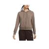 Nike Solid Color Logo Hoodie Long Sleeve Sweatshirt for Women Brown