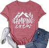 VQD Camping Crew Shirts for Women Camp Life Tshirt Mountain Hiking Adventure Tee
