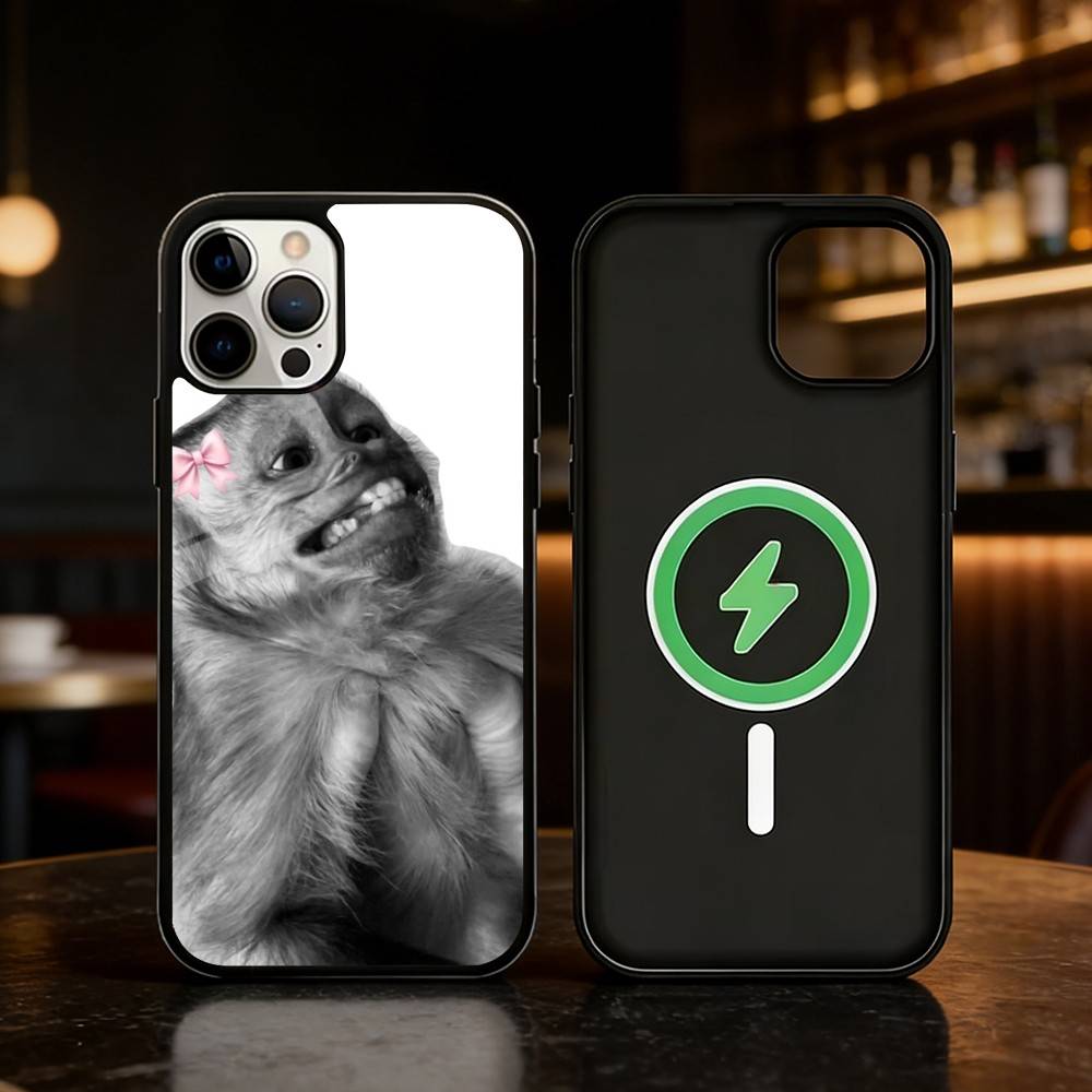 Monkey Abstract Funny Phone Case For iPhone 17/16/15/14/13/12/Plus/Pro/Max for Magnetic Wireless Charging