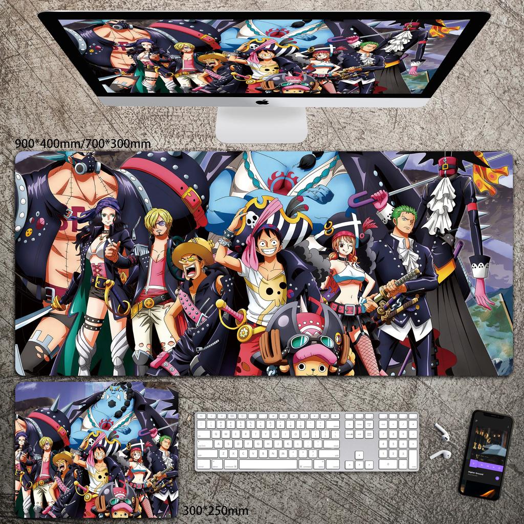 Hohe Auflösung ONE PIECE Leder-Mauspad Luffy Schreibtisch-Pad Rutschfest Wasserdichtes Mauspad Übergroß Jungen Animation E-Sport Spiel Tastatur-Pad