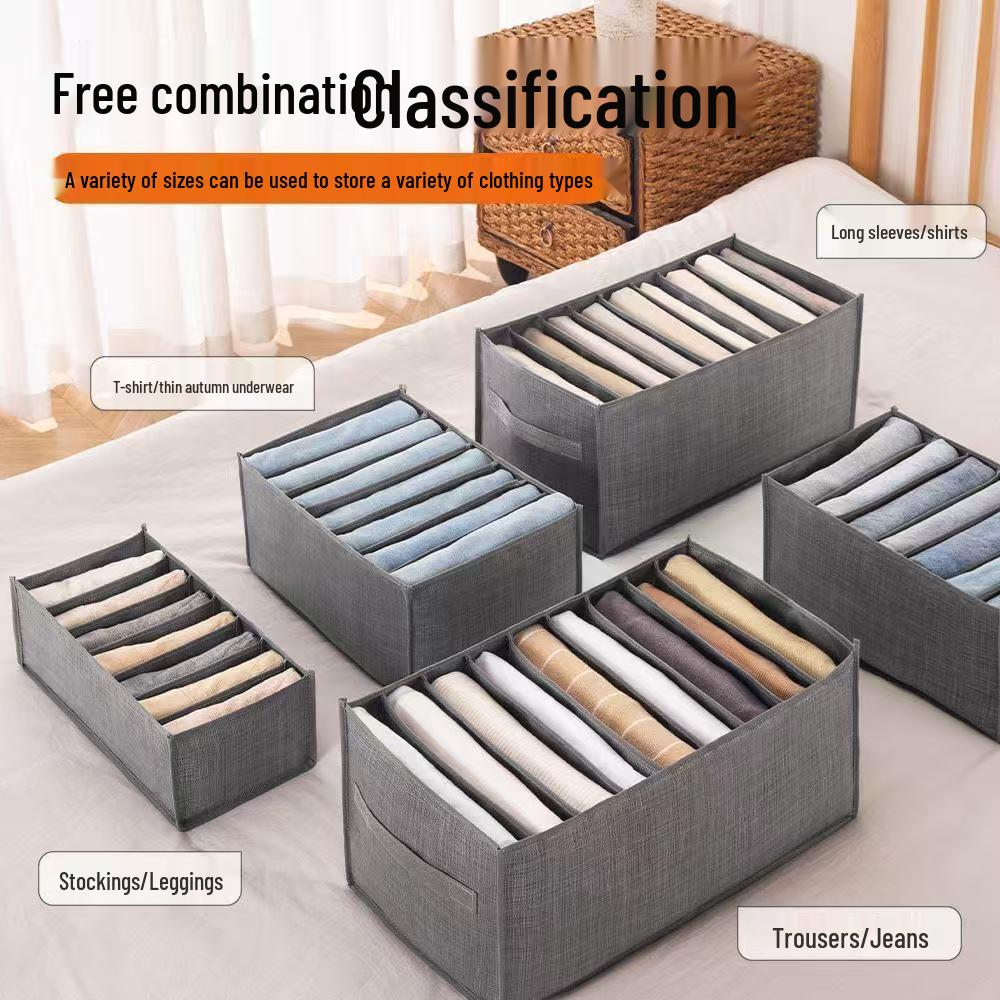 Jeans and Clothing Storage Box With Compartments