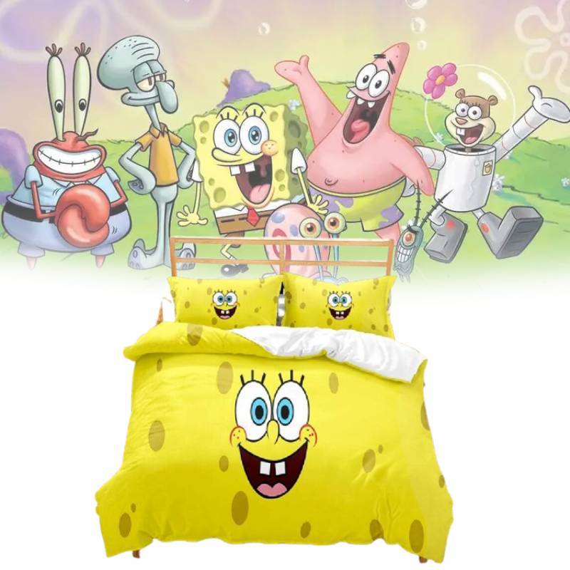 Bedding Squarepants Spongebob Single Double Duvet Cover Cases Sets Supplies