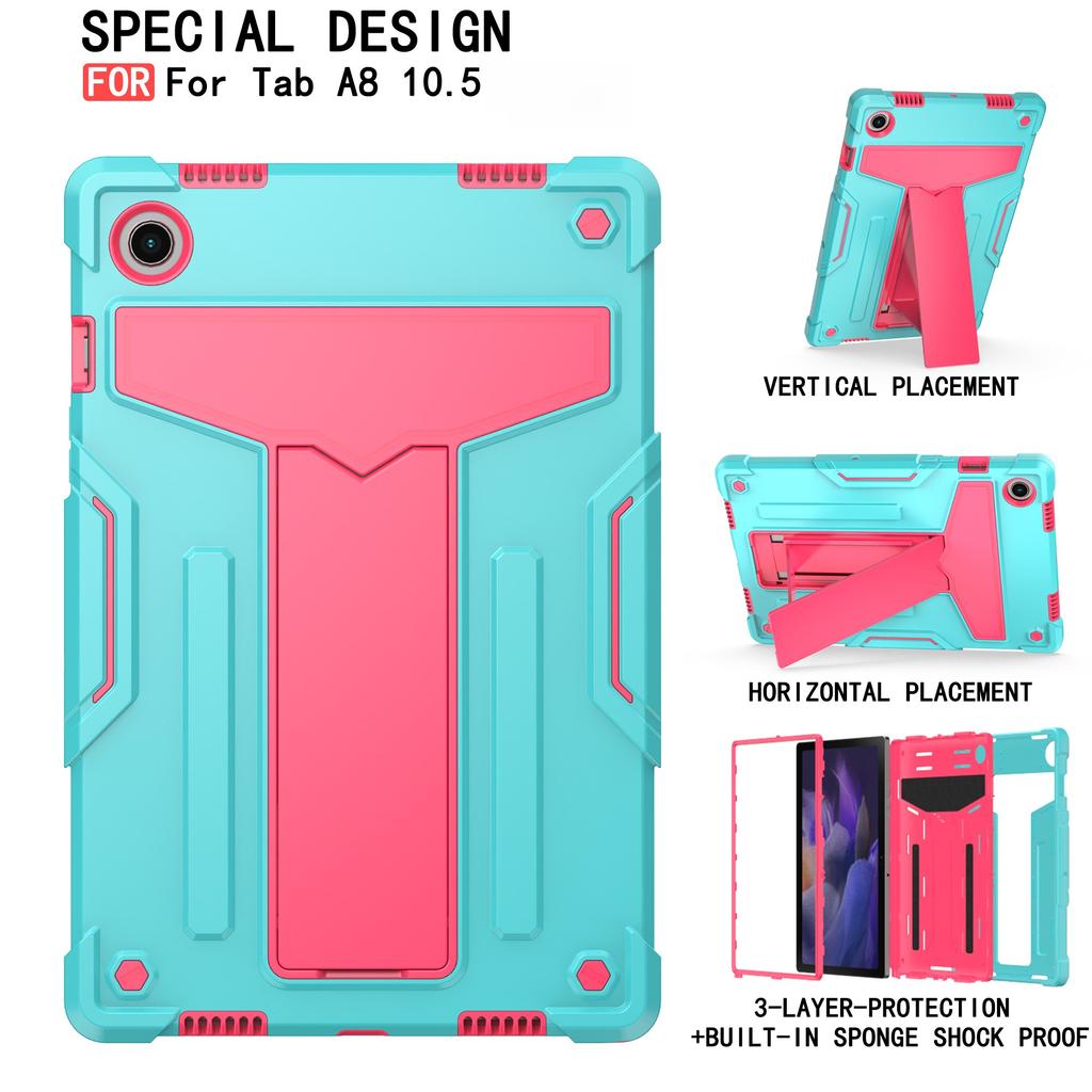 Tablet Case for Samsung Tab A8 10.5 inch (SM-X200/X205), Built-in T-Shaped Stand, Two-Tone Design, All-Round Protection