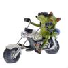 Motorcycle Riding Frogs Figurine Creative Design Frog Couple Statue Funny Biker