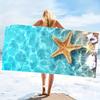Microfiber Beach Towel Starfish Seahorse Design Thin Absorbent Extra Large Towel for Beach Swimming Camping Yoga Bath Sports