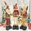 Décorations d'ambiance de Noël Poupées de Noël Amusantes et extensibles Personnes âgées Bonhommes de neige Elk Décorations de Noël