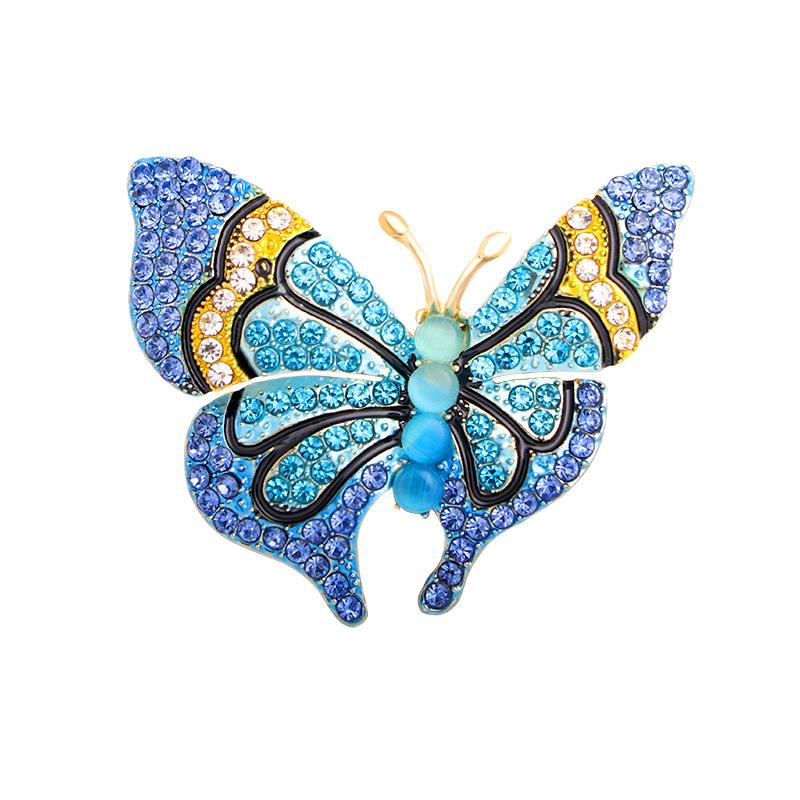 New Butterfly Brooch Alloy Rhinestone Crystal Brooch Women s Pin Clothing Accessory Pin