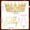 8Pcs Queen Crown Cake Topper Happy Birthday Princess Tiaras Headband with Bow Tie Wedding Cake Decorations Party Supplies
