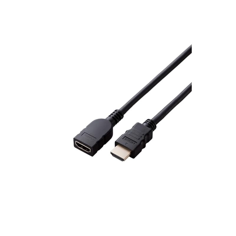 ELECOM HDMI Extension Cable 50cm Premium 4K2K (60Hz) [Premium HDMI(R) Cable Standard Certified] 18Gbps for TVs, PCs, Game Consoles, Etc. eARC Black