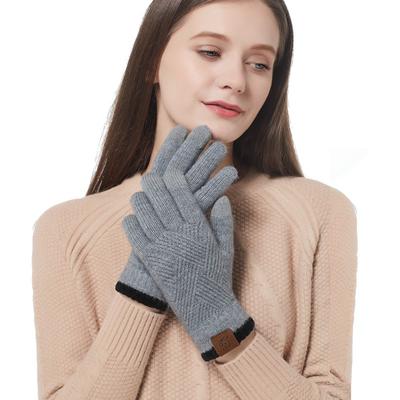Winter neue Erwachsene Thermohandschuhe Damen Gestrickte Wollhandschuhe Outdoor Samt Kälteschutz Fünf-Finger-Handschuhe Herren