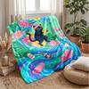 Cat Reading In Water Blanket Personalized Name Flannel Blanket Soft Cozy Plush Throw for Sofa Bed Lightweight Home Decor
