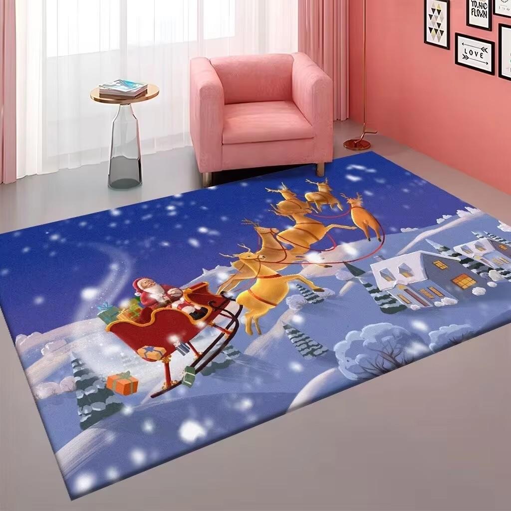 Christmas Series Home Carpets Living Room Sofa Decoration Bedroom Bedside Area Rugs Anti Slip Washable Coffee Table Floor Mat