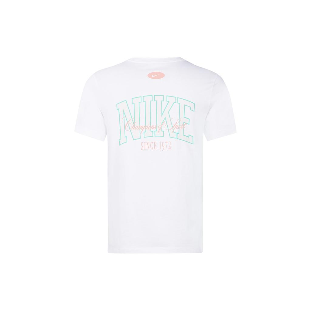 Nike Solid Color Letter Print Crew Neck Tee Men Tops White DR8031-100