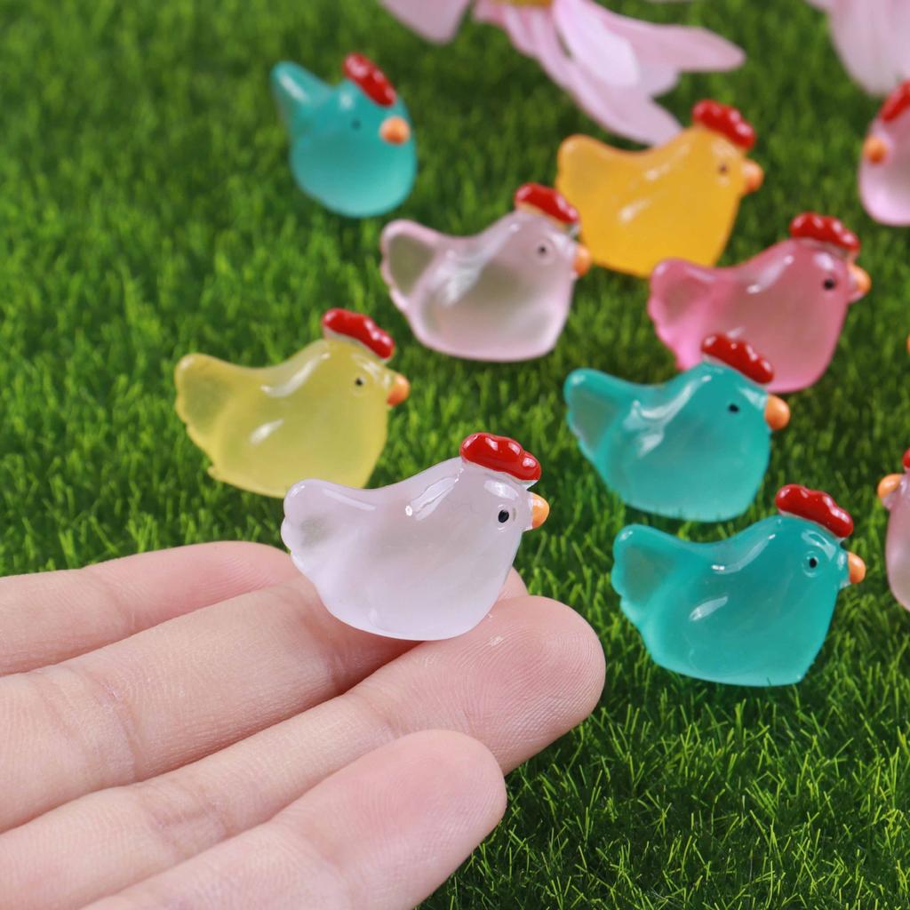 10Pcs Cute Mini Chicken Egg Figurines Micro Landscape Ornaments Resin Crafts For Home Decoration Gardening Decor Accessories