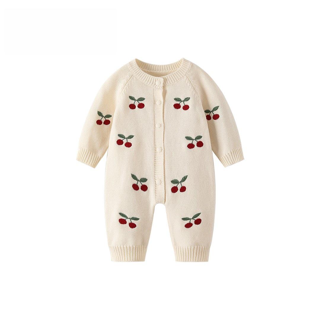 

Autumn & Spring Knitted Baby Girl Romper Bodysuit - Cute & Fashionable Outwear Size 80
