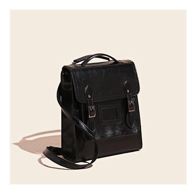 Leather Women's Backpack Lightweight Trendy Retro British Style Cambridge Bag Large Capacity Back